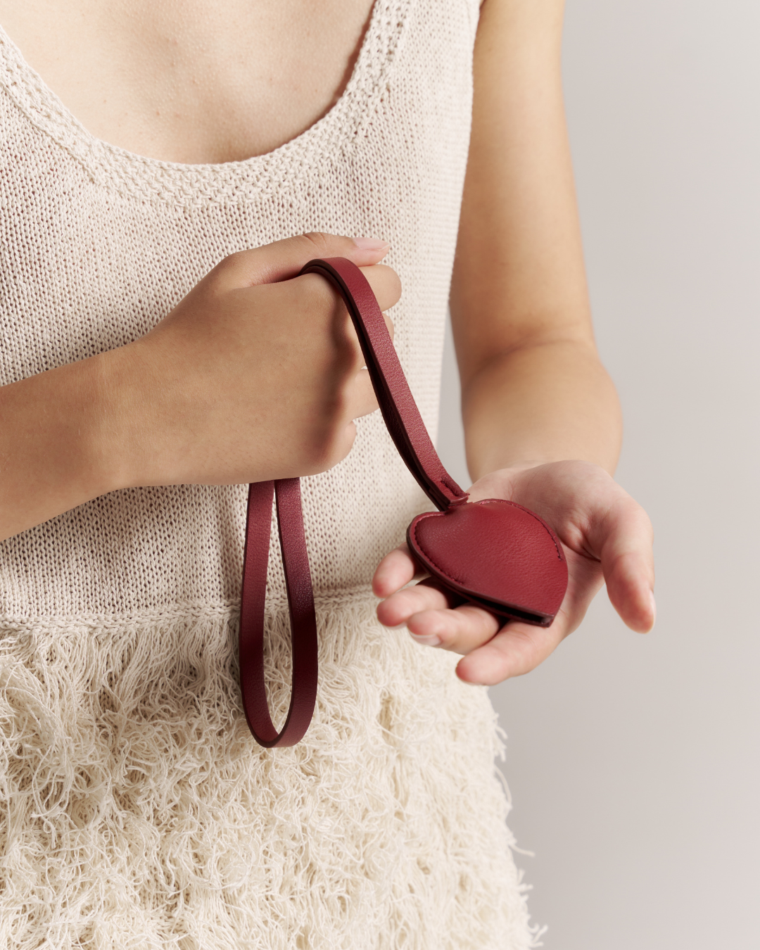 Heart Charm- Burgundy