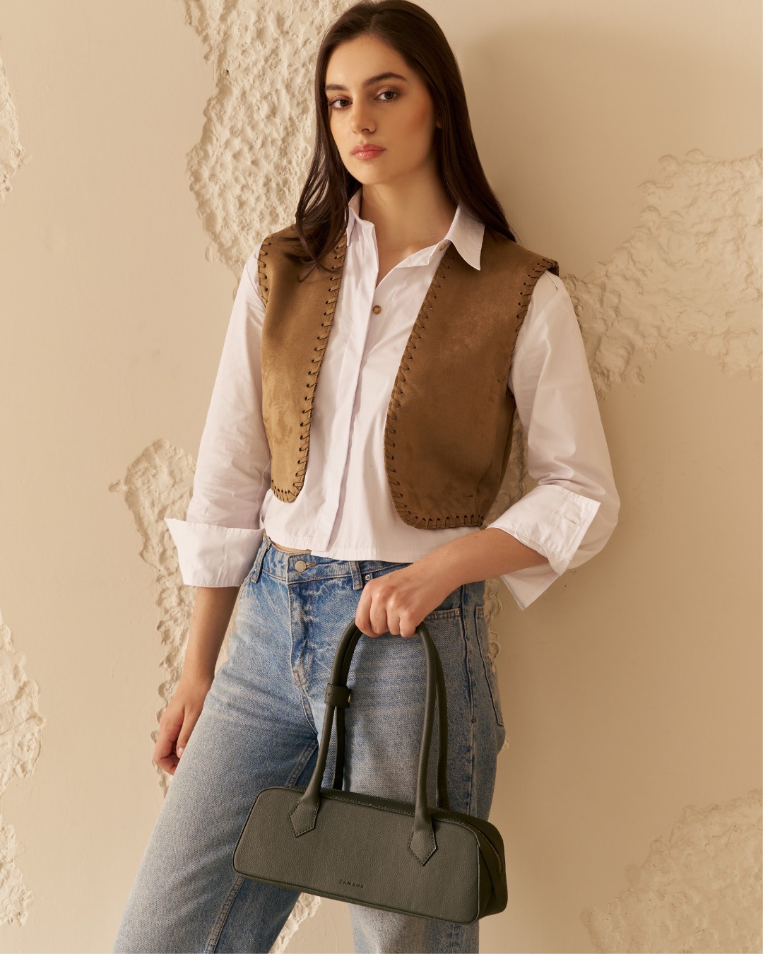 Baguette Forest Green Shoulder Bag