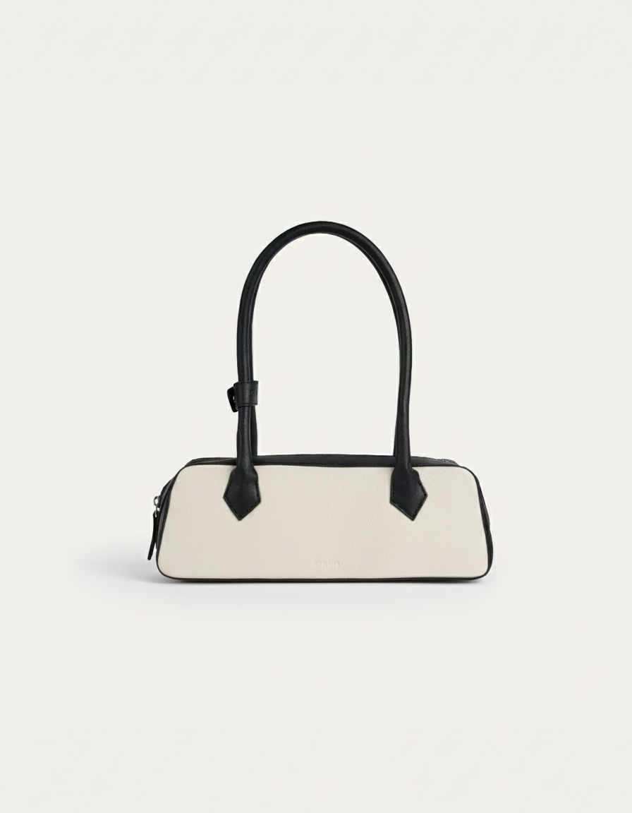 Baguette White And Black Bag