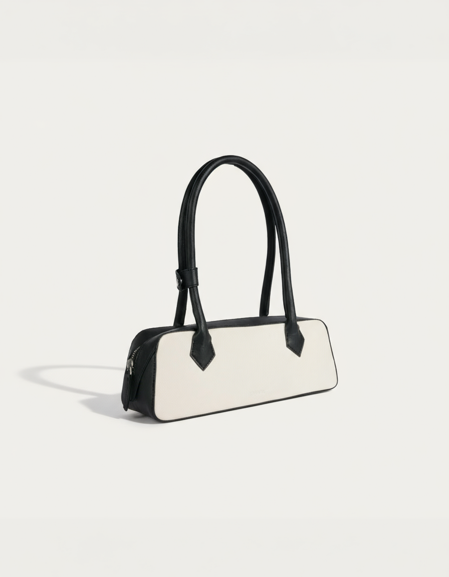 Baguette White And Black Sholder Bag