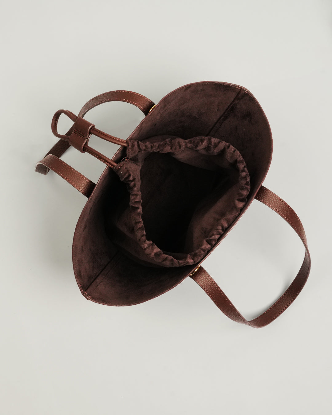 Bucket Dark Brown Top Handle Bag