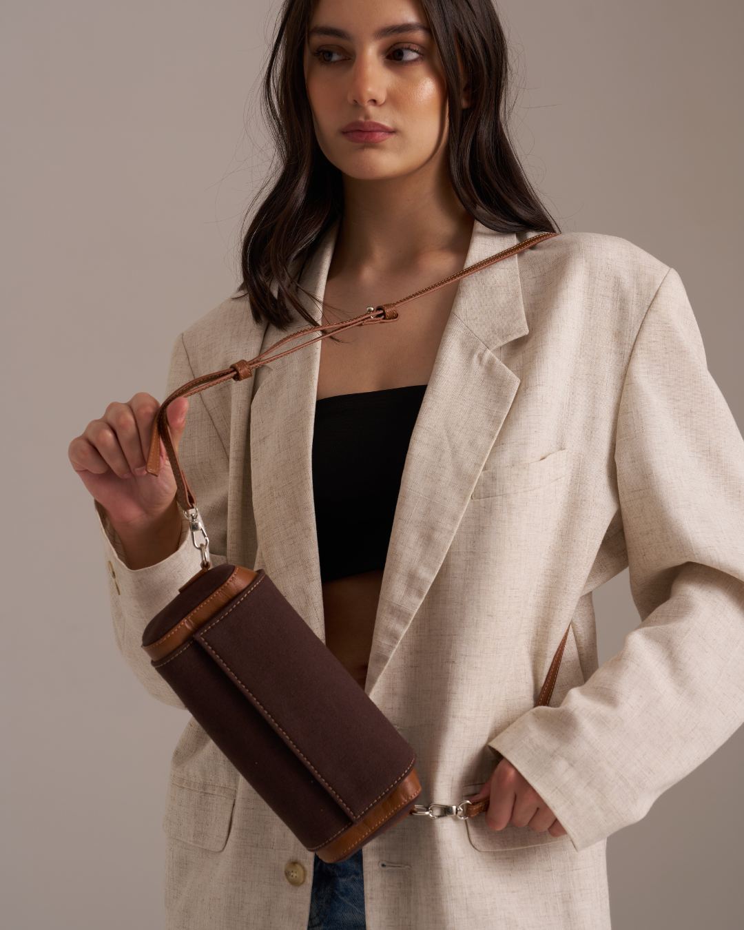 Canvas Clutch Dark Chocolate Clutch Bag