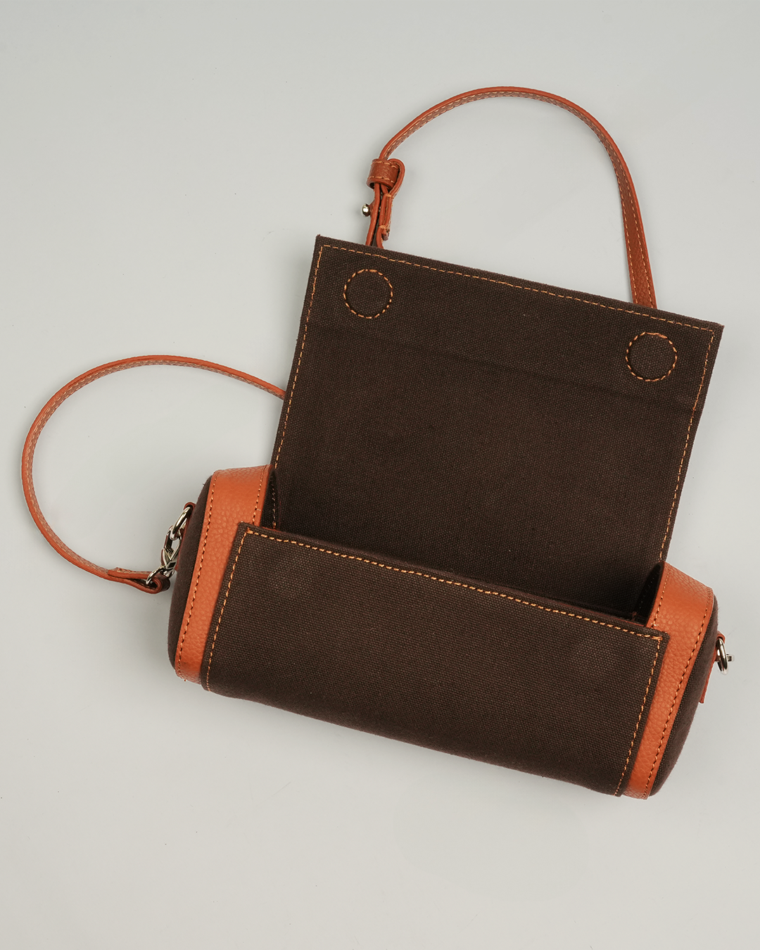 Canvas Clutch In Dark Chocolate Bag