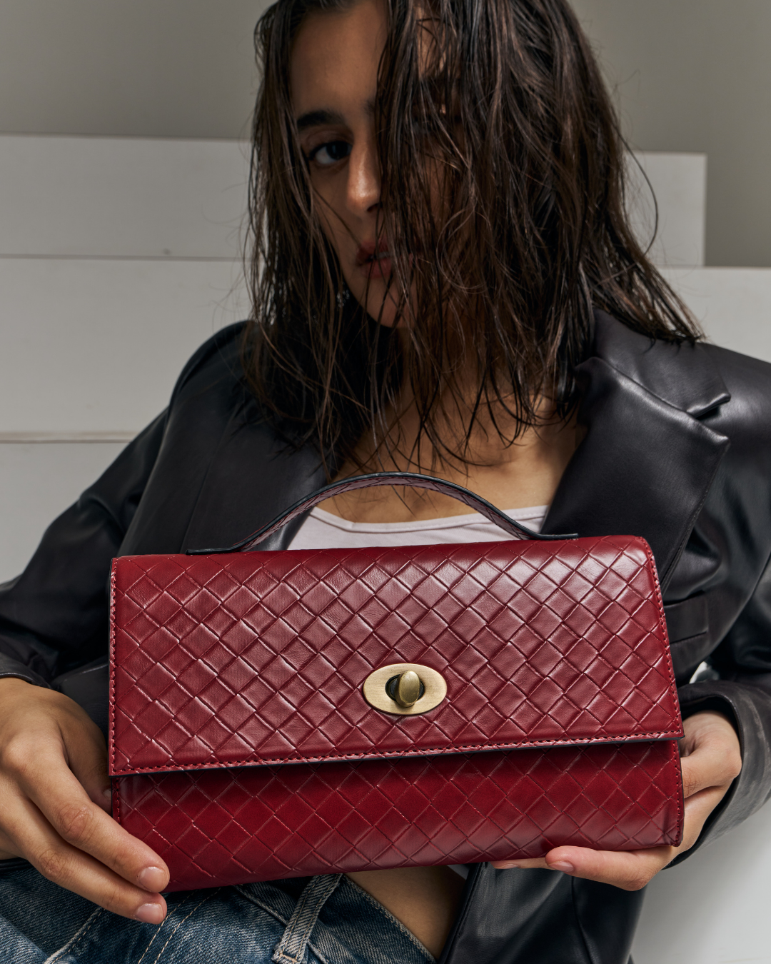 Clutch Bag The Criss Red Color