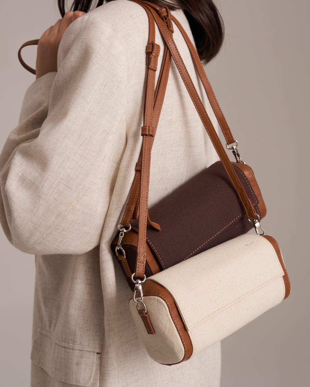 Dark Chocolate Canvas Clutch Bag