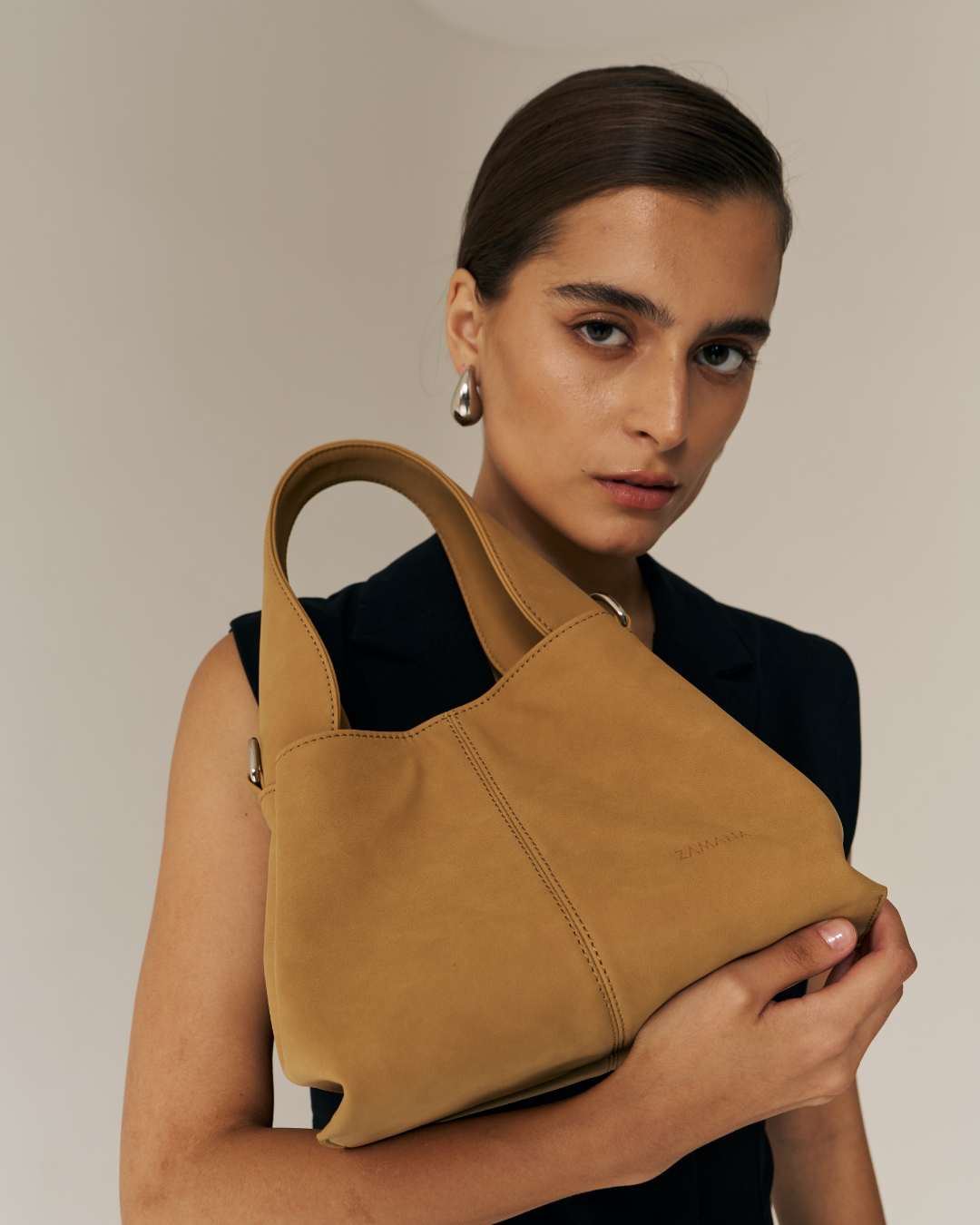 Dumpling Color Camel Shoulder Bag