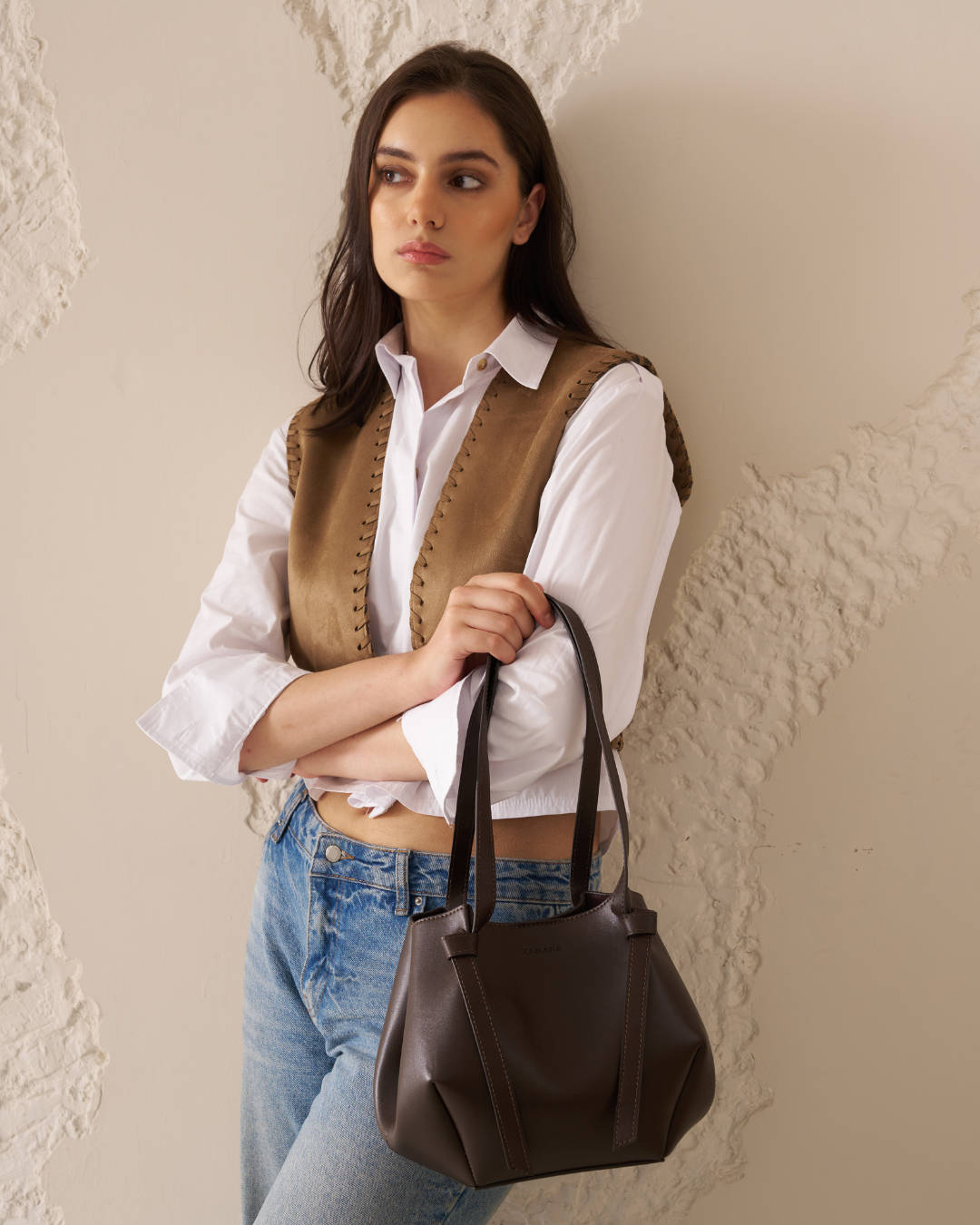 Gyoza Tote Bag Dark Brown Color