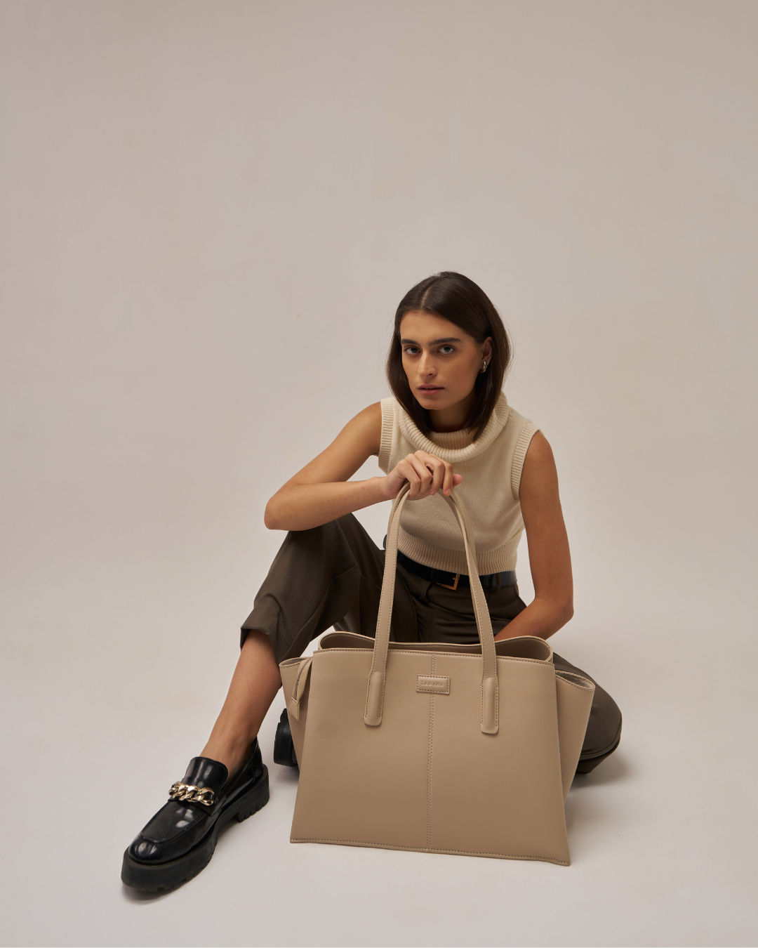 She Means Business Cream Tote