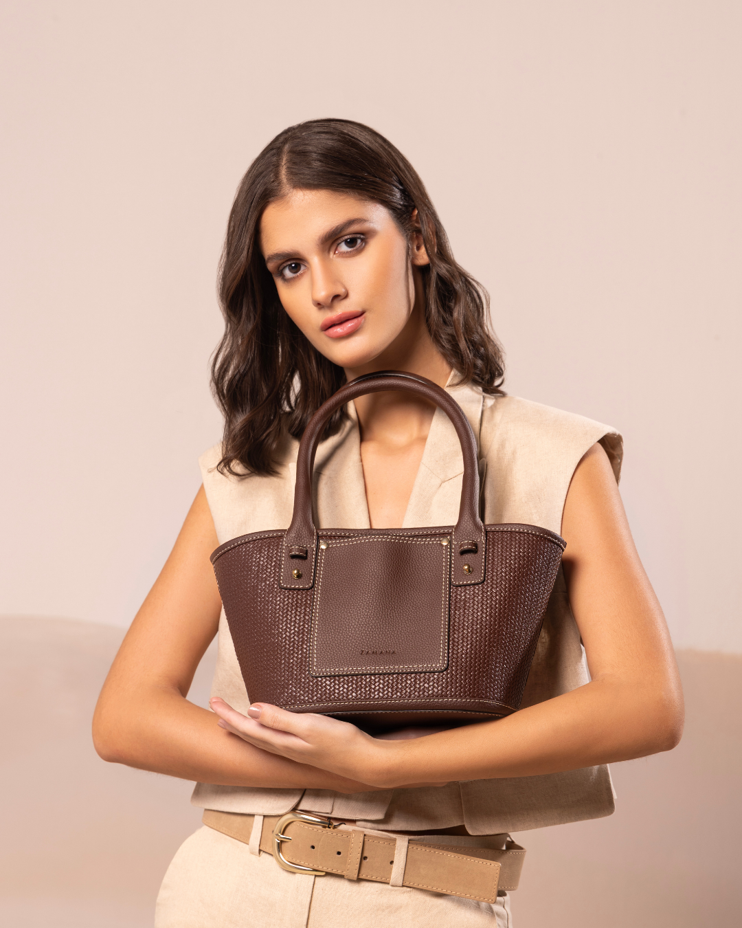 Shoulder Bag Tori Weaved Brown