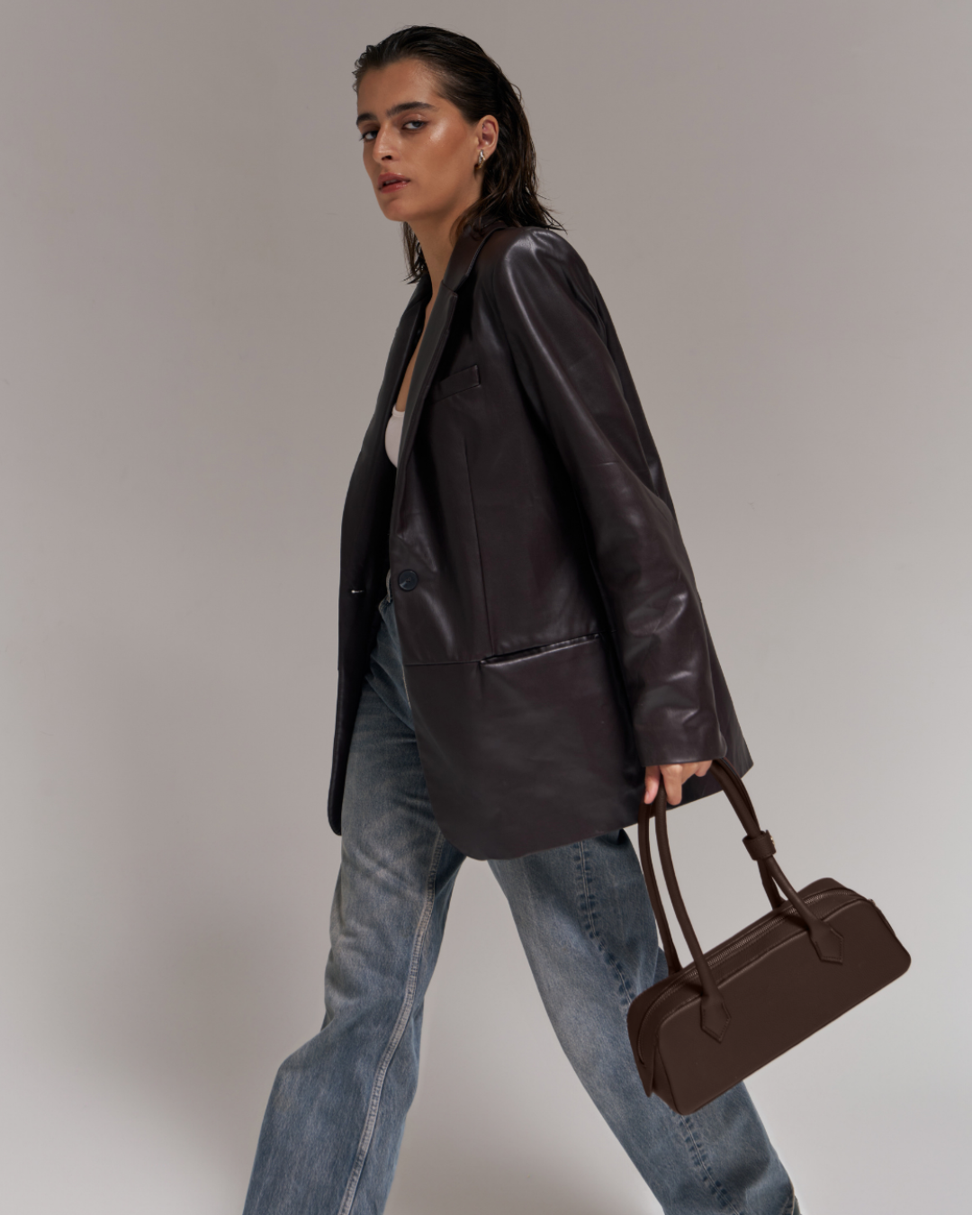 The Baguette Dark Brown Shoulder Bag