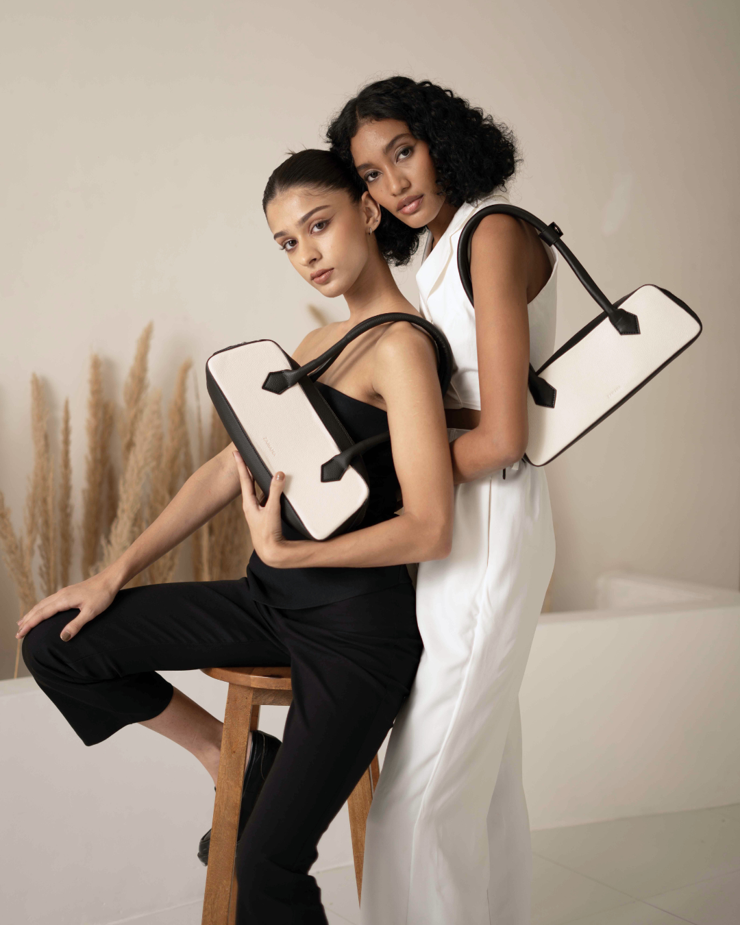 The Baguette White And Black Shoulder Bag