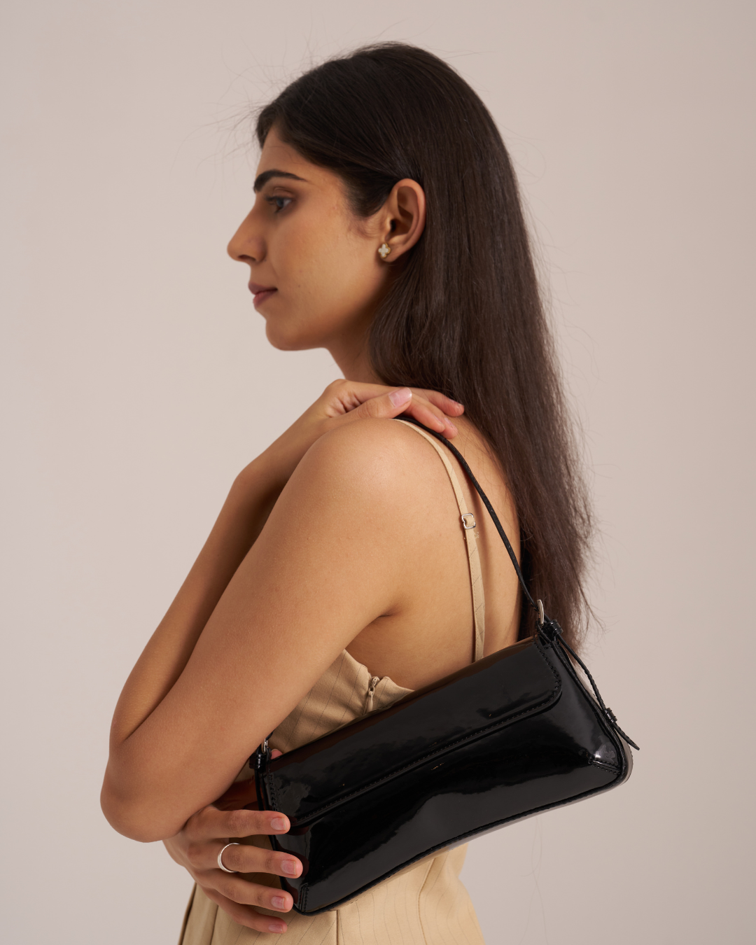 The Cherry Black Color Shoulder Bag