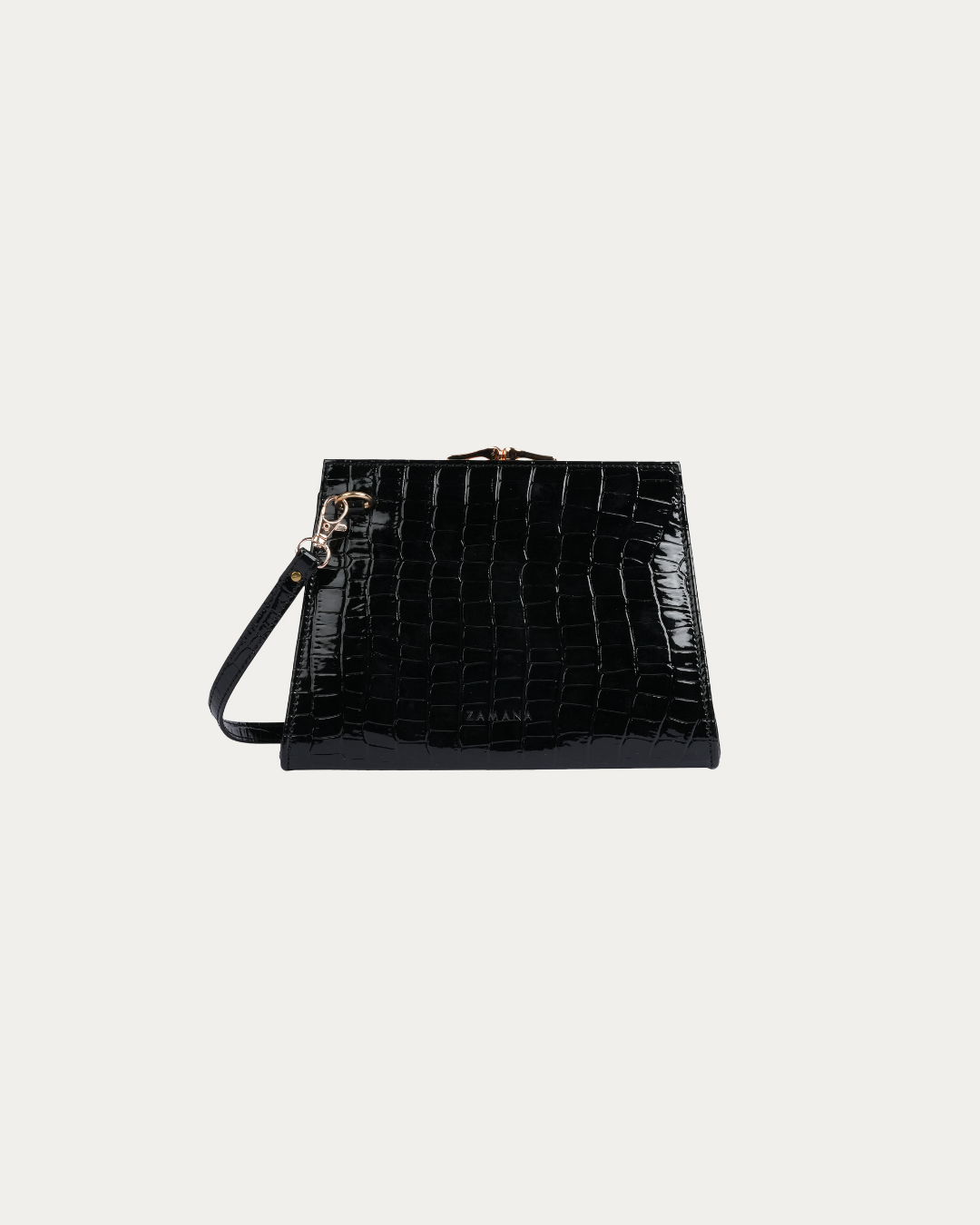 The Clutch Black Crocodile Color Bag