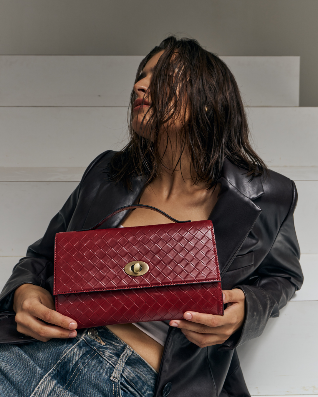 The Criss Clutch Bag Red Color