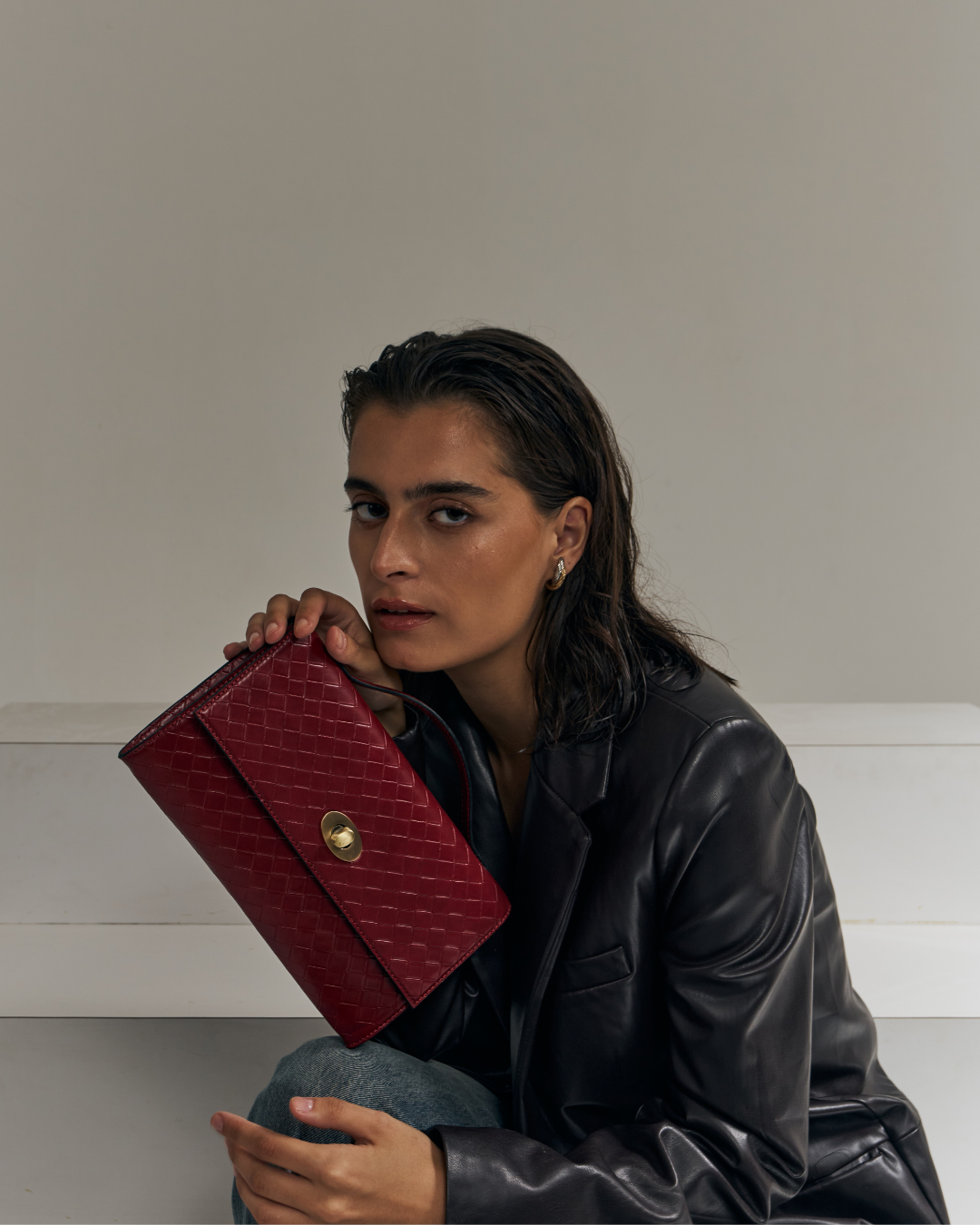 The Criss Red Color Clutch Bag