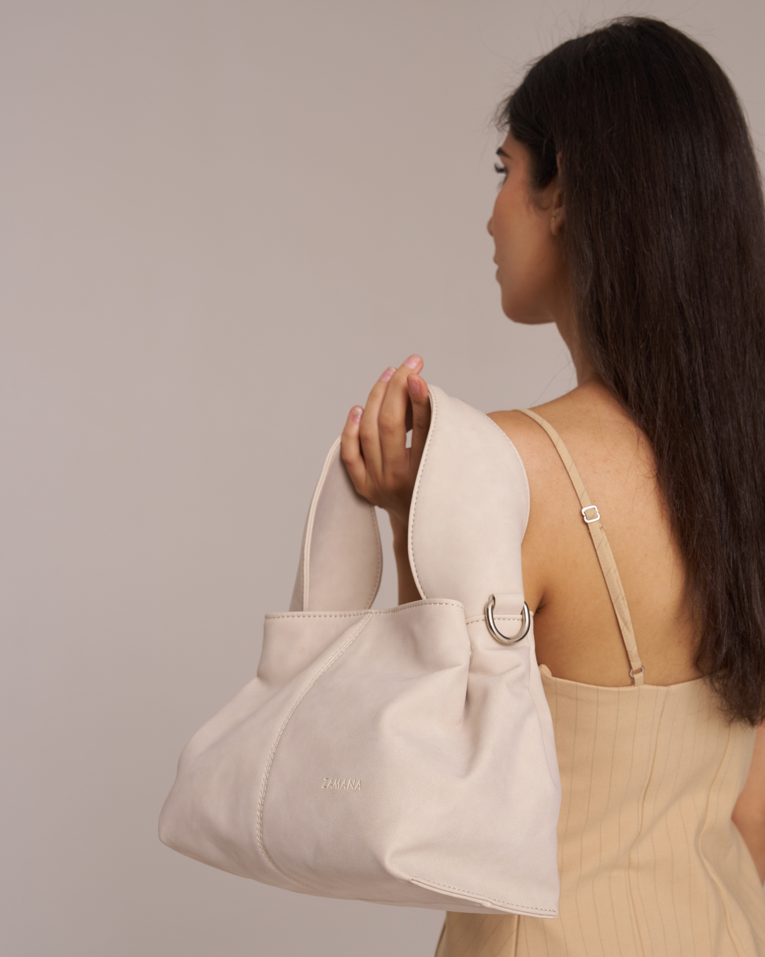 The Dumpling Off White Color Shoulder Bag