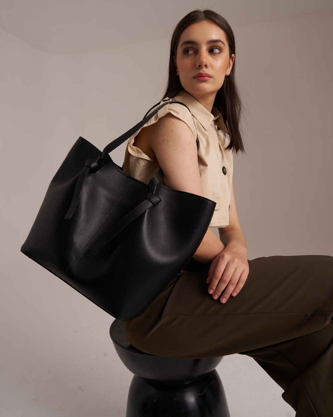 The Madeleine Black Color Tote Bag