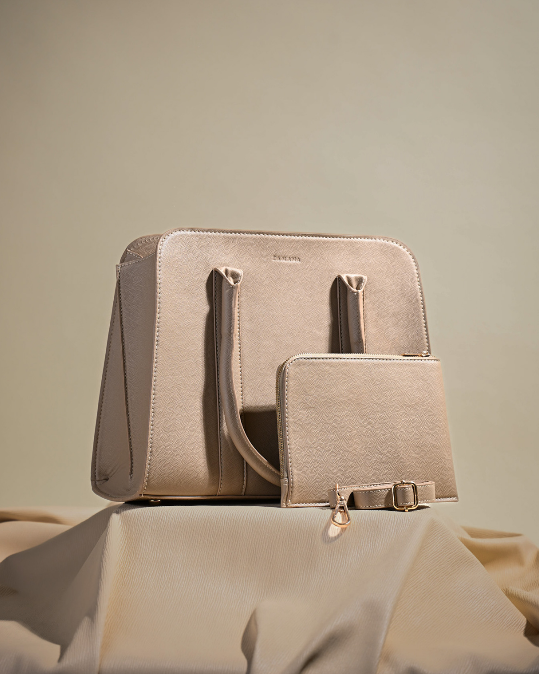 The Mimi Tote Bag Beige Color