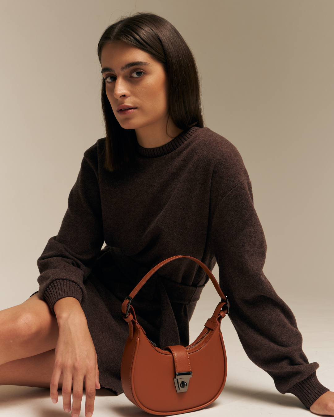 The Moon Color Tan Shoulder Bag