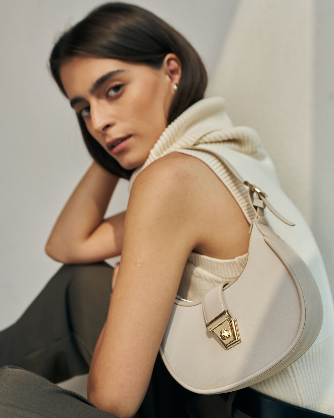 The Moon Cream Shoulder Bag