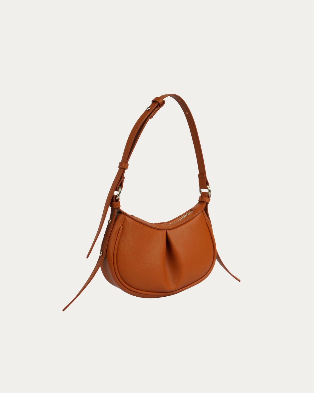 The Pleated Moon Tan Color Bag