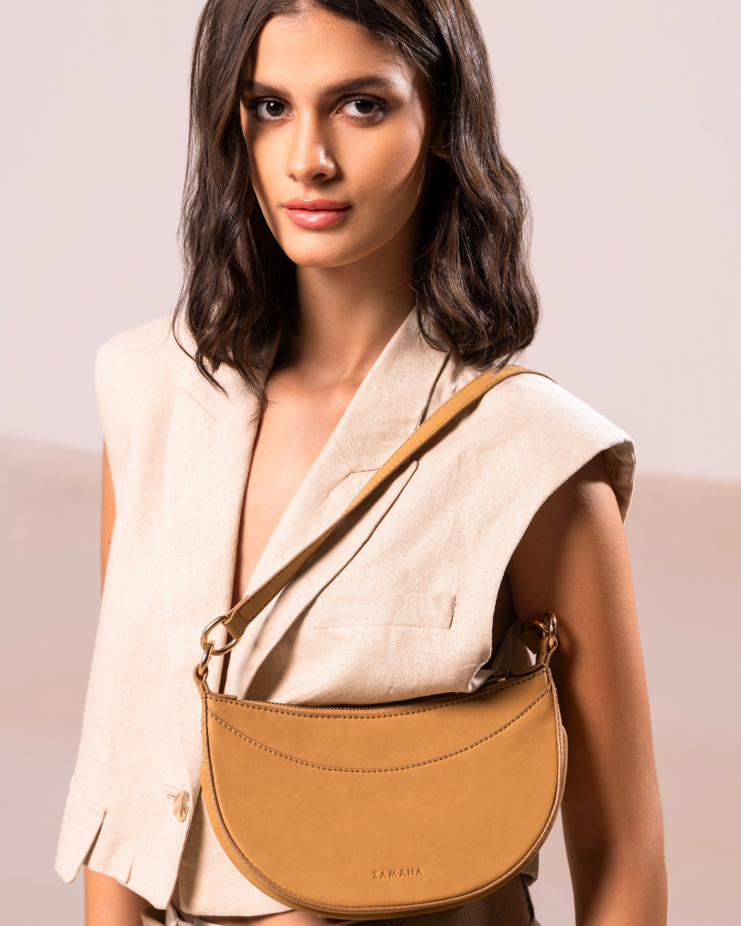Top Handle Olli Camel Color Bag