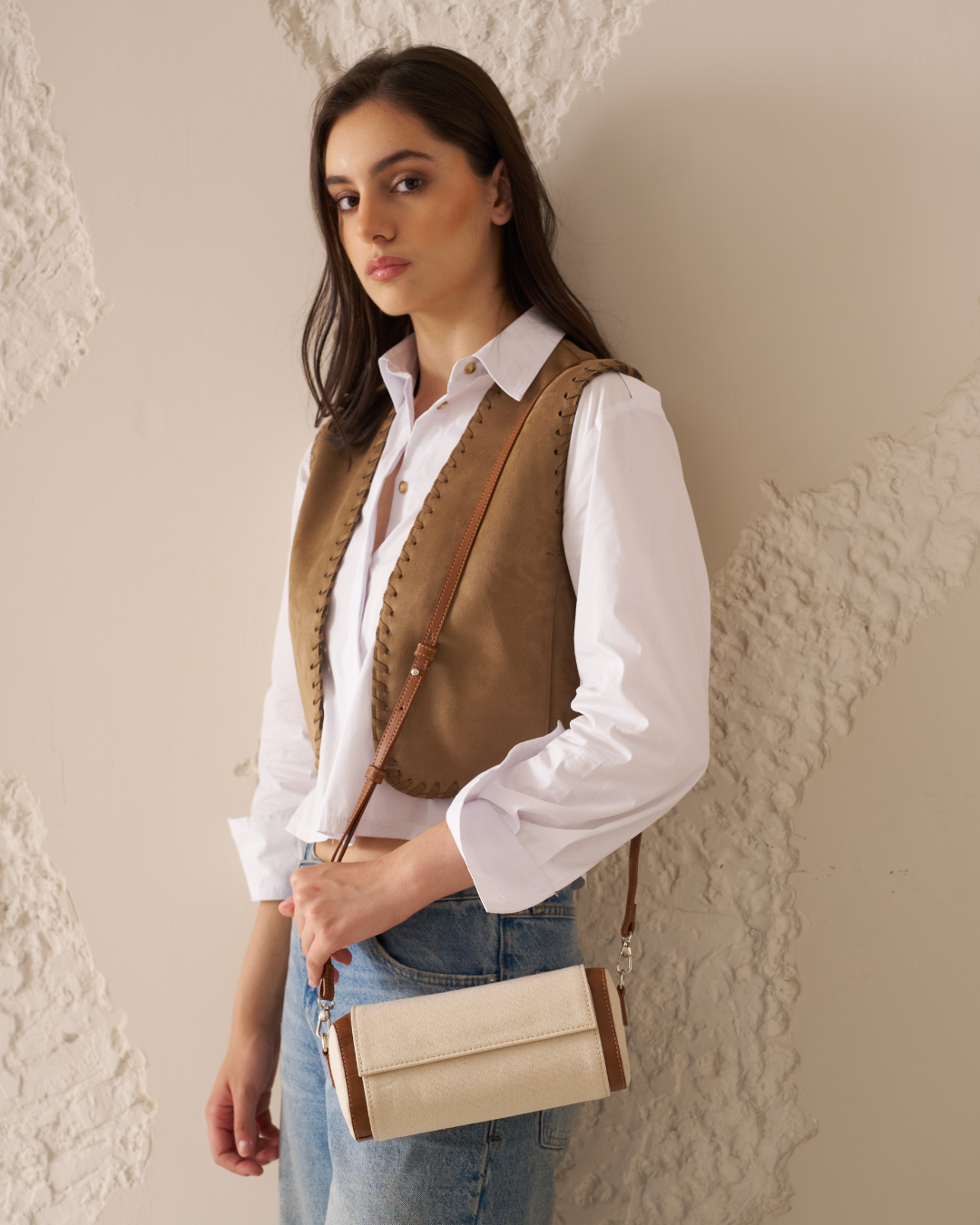 Canvas Clutch - Cream