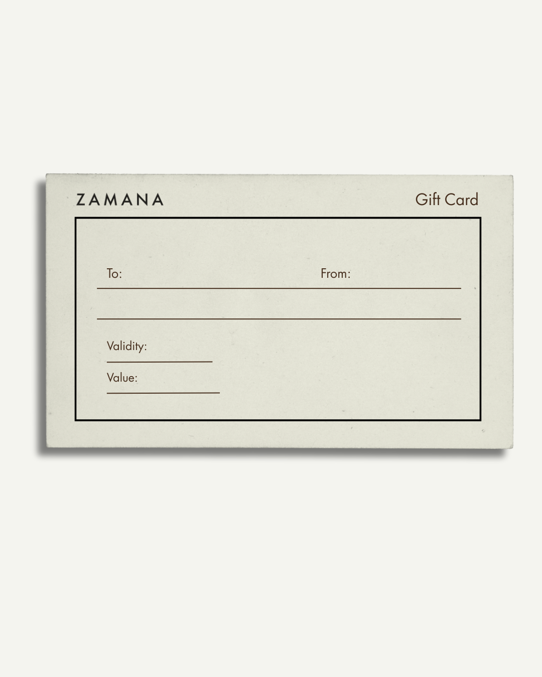 Zamana Gift Card