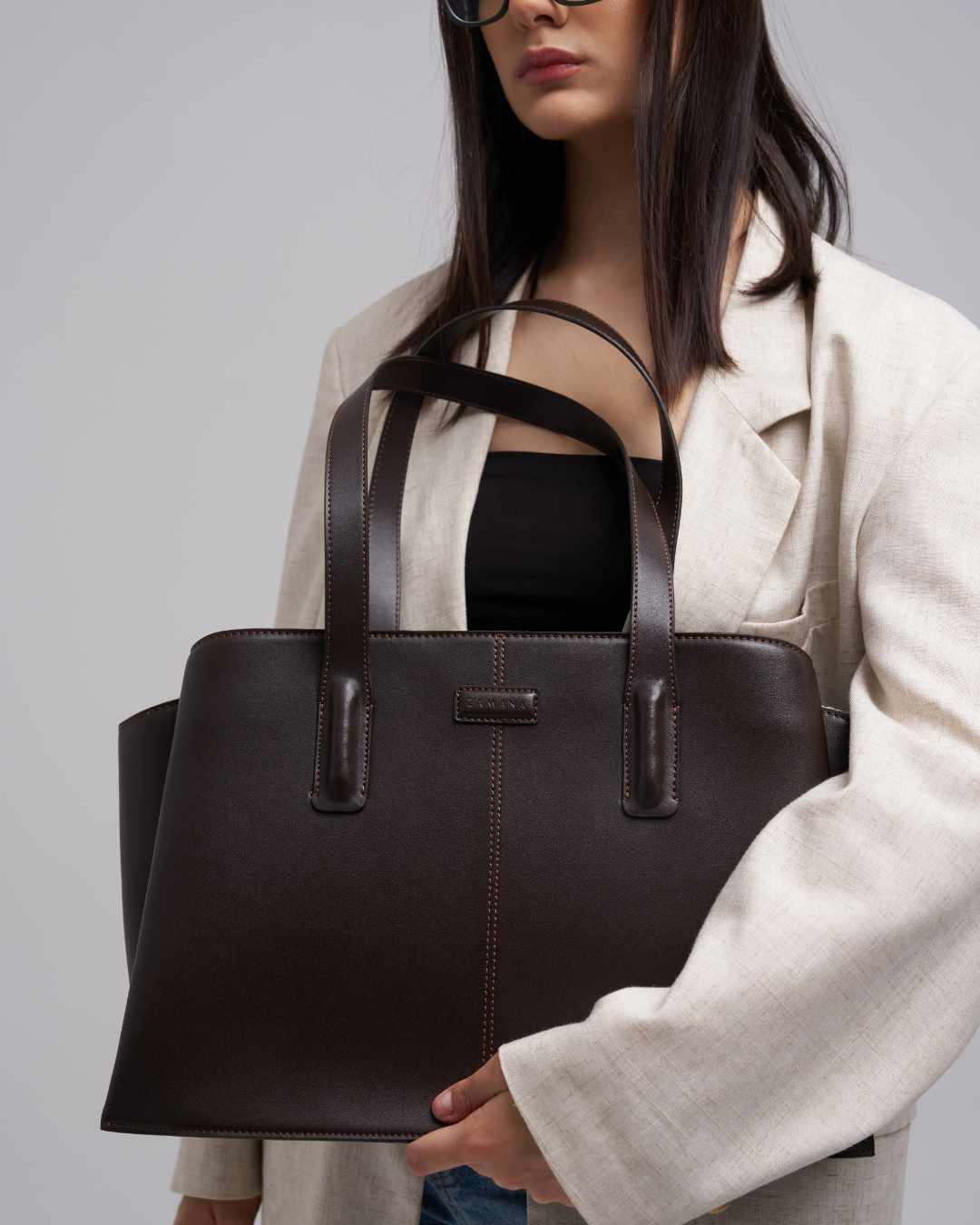 She Means Business Dark Brown Bag