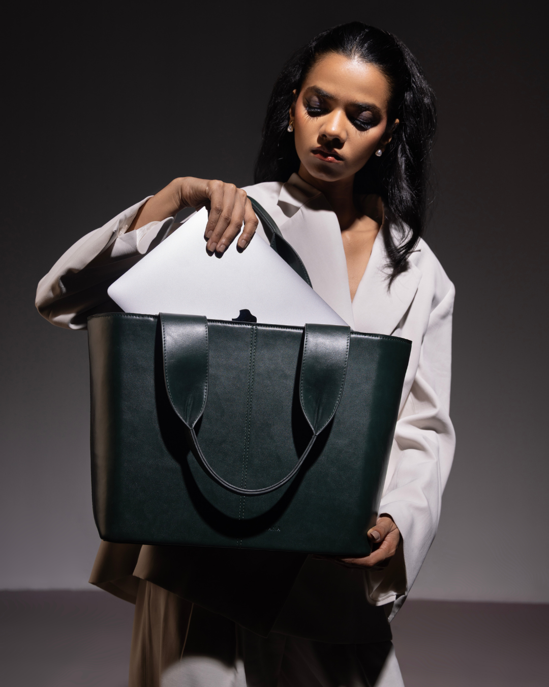 The Isley Emerald Green Color Tote Bag