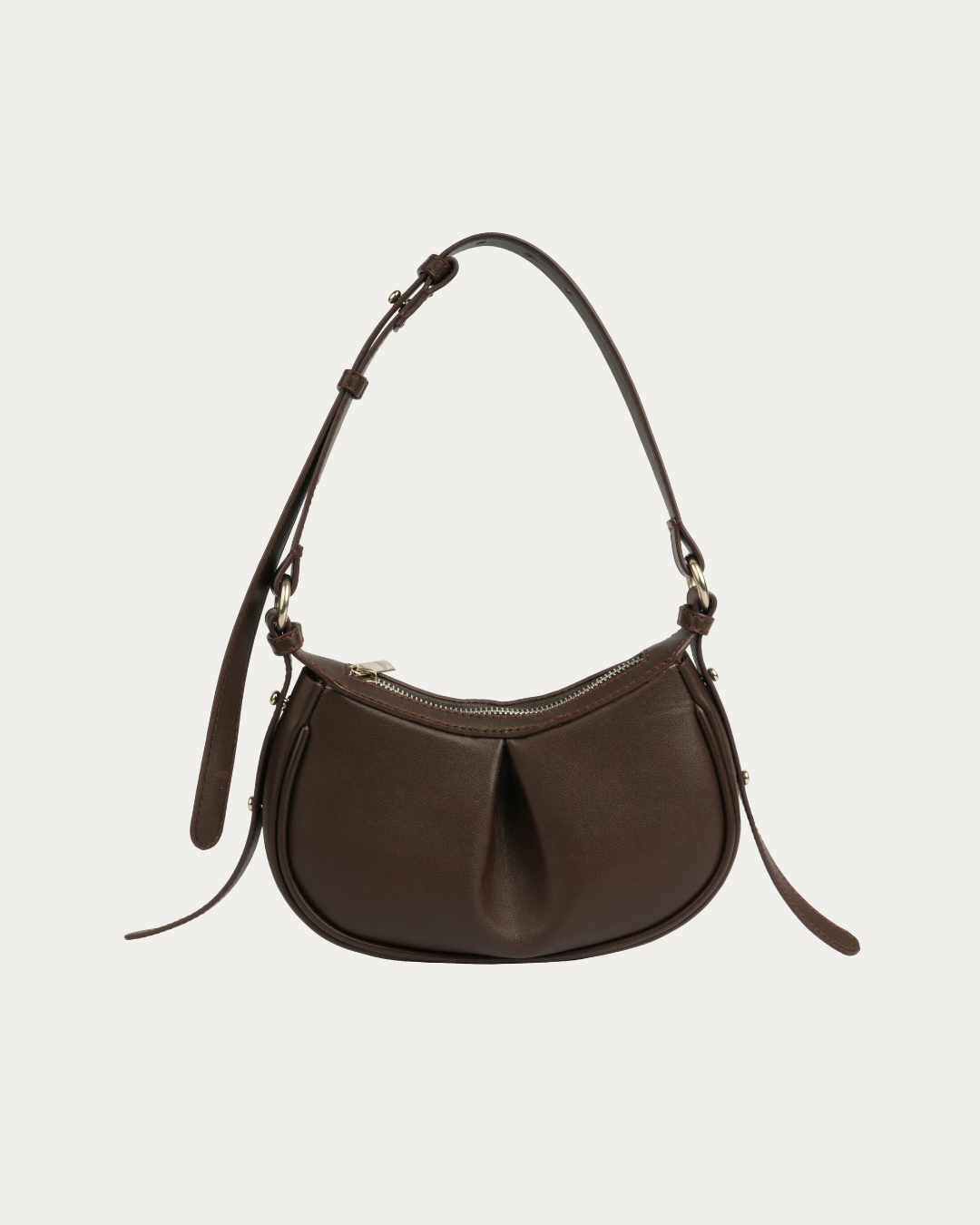 The Pleated Moon Dark Chocolate Color Bag