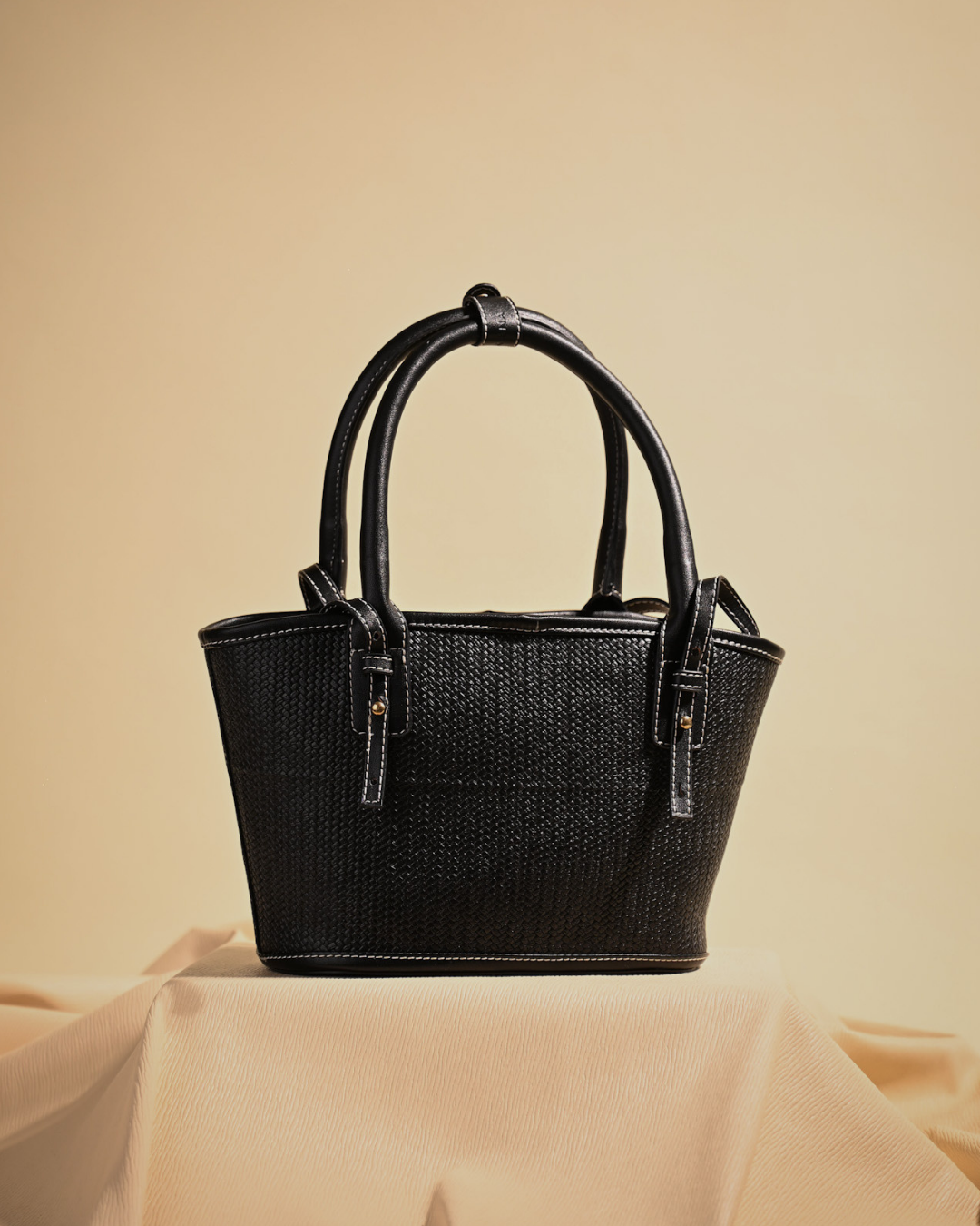 The Tori Weaved Black Shoulder Bag