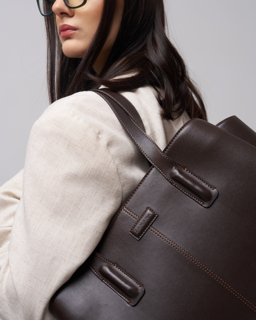 Tote Bag She Means Business Dark Brown